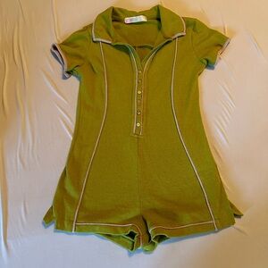 Green Free People Beach romper Small NWOT